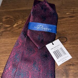 Pino Baldino Burgundy Black Tie with pocket square